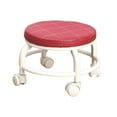 thumbnail image 2 of Asiento redondo de rodillo bajo Mini taburete movible Reposapiés Taburete de zapato pequeño multifuncional Taburete de rueda de polea de asiento para Rojo Soledad Asiento rodante bajo, 2 of 10