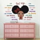thumbnail image 2 of Pegatinas de pared de niña negra, pegatinas de pared de colores con advertencias en inglés, pegatinas, 2 of 5