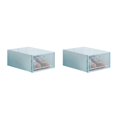 thumbnail image 3 of bedienty Flip Storage Clear Drawer Shoe Box Organiser Stackable Foldable Home Organizer light blue 2Set, 3 of 6