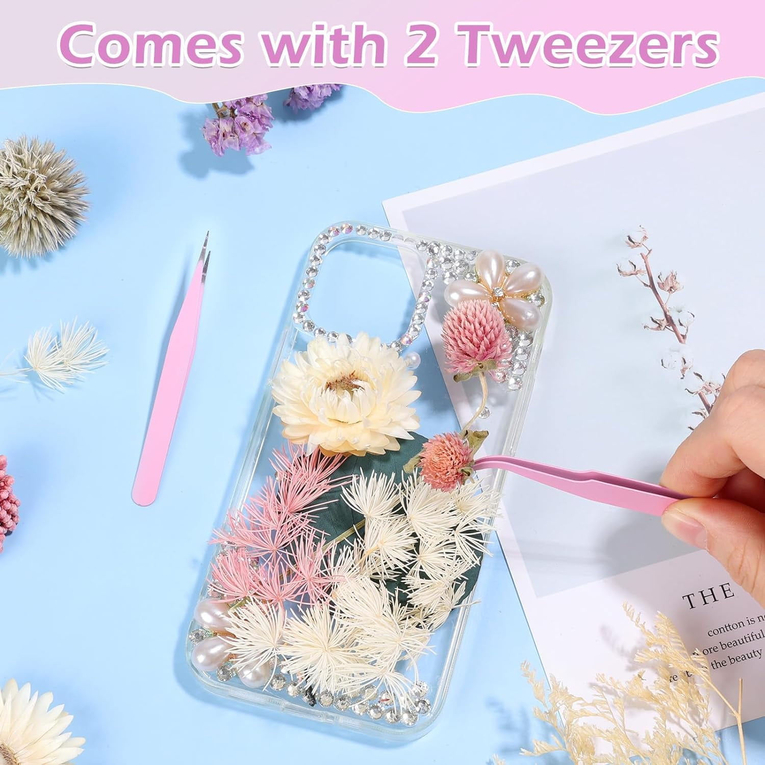 Real Dried Flowers 100% Natural Flowers, Mixed Colors Leaf for DIY Arts and Crafts Candles Resin Jewelry Nail Pendant Cards Scrapbooking Wedding Home Decoration