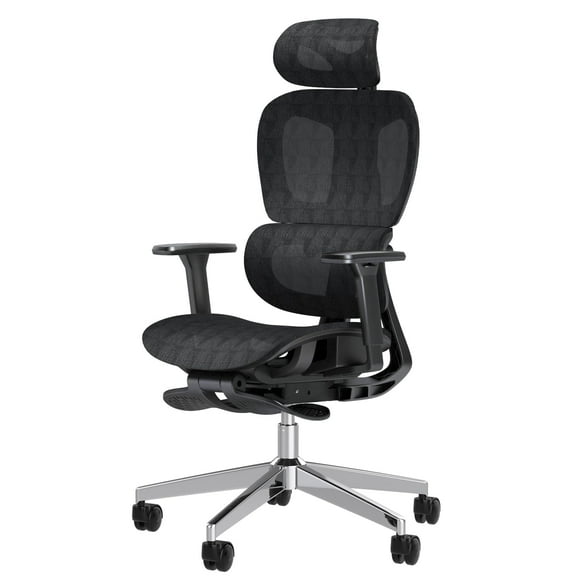 PatioMage Chaise de Bureau Ergonomique en Maille avec Accoudoirs 3D Réglables, Chaise d'Ordinateur de Bureau à Dossier Haut Ergo3d Chaise de Bureau Ergonomique avec Roulettes pour la Maison et le Bureau Noir