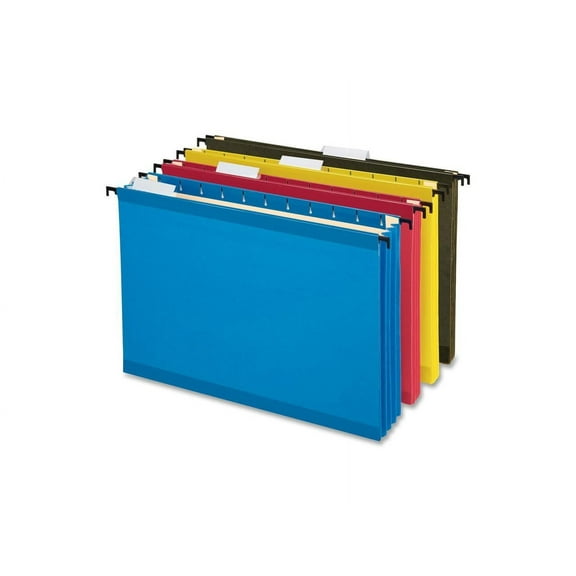 Pendaflex® SureHook Hanging Pocket File, Legal Size, 1/5-Cut Tabs, Assorted Colors, 4/Pack