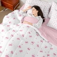 thumbnail image 4 of Manfei Pink Bow 7-Piece Twin Bedding Sets,Kawaii Bowknot Bedding Comforter Set,Dreamy Princess Breathable Sheet Sets,Lightweight Cartoon Room Decorative,Reversible, 4 of 7