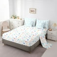 thumbnail image 5 of Feelyou Blue Ribbon Bedding Comforter Set 7pcs, Love Heart King Bedding Sets, 5 of 7