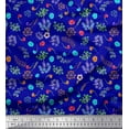 thumbnail image 1 of Soimoi Poly Georgette Fabric Leaves,Floral & Berries Fruits Printed Fabric 1 Yard 52 Inch Wide, 1 of 1