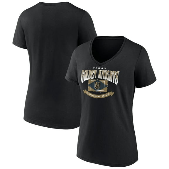 Women's Black Vegas Golden Knights Slapshot V-Neck T-Shirt