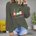 thumbnail image 1 of Pntutb Mujer Impreso Camiseta Suelta Encaje Manga Larga Blusa Cuello Redondo Casual tops Pntutb Pntutb-1741, 1 of 5