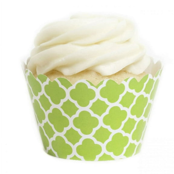 Dress My Cupcake Kiwi Green Spanish Tile Cupcake Wrappers, Set of 12