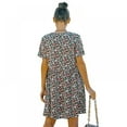 thumbnail image 2 of MesaSe Femmes Mini Robe - Mignon Boho Manches Courtes V Robe Florale Robe de Plage Décontractée Robe de Balançoire, 2 of 9