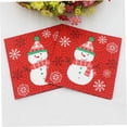 thumbnail image 3 of STRANDCHIC 20Pcs Snowman Themed Napkin Red Wood Pulp for Holiday Beverage Use, 3 of 8