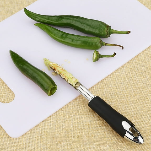 ULTNICE Fruit Pit Removal Tool Silver 1Pcs 9.3x1.4x0.8In Stainless Steel