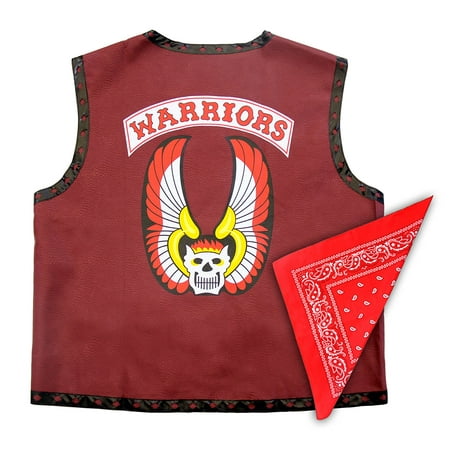 The Warriors Gang Costume Leather Vest Jacket and Bandana