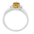 thumbnail image 4 of Mauli Jewels Engagement Rings for Women 0.9 Carat Oval Citrine and Diamond Ring 4-Prong 10K White Gold, 4 of 6