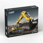 CaDA Excavator Building Set - 1:20 Scale Replica with Realistic Details, Manual and Electric Control, Extendable Features, and Remote-Controlled Functionality