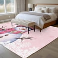 thumbnail image 4 of 5'x7' Area Rugs, Pink Snowman Christmas Indoor Outdoor Area Rug for Living Room Bedroom, Xmas Winter Snowflake Washable Bathroom Rugs Kitchen Floor Carpet Mats Home Decor Aesthetic, 4 of 8
