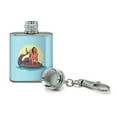 thumbnail image 2 of Merman Male Mermaid Basking On Rock Stainless Steel 1oz Mini Flask Key Chain, 2 of 3