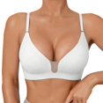 thumbnail image 2 of Wireless Seamless Jelly Bra for Women JIANLAI Women's Wirefree V Neck Seamless Everyday Bra, Adjustable Thin Straps Padded Invisible Basic Bralette, 2 of 4