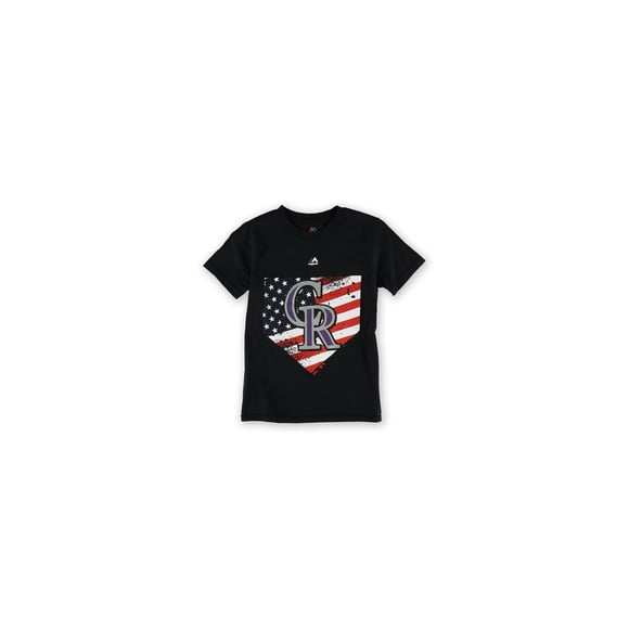 Camiseta Gráfica Majestic Boys Patriotic Home Plate Negro S (8)