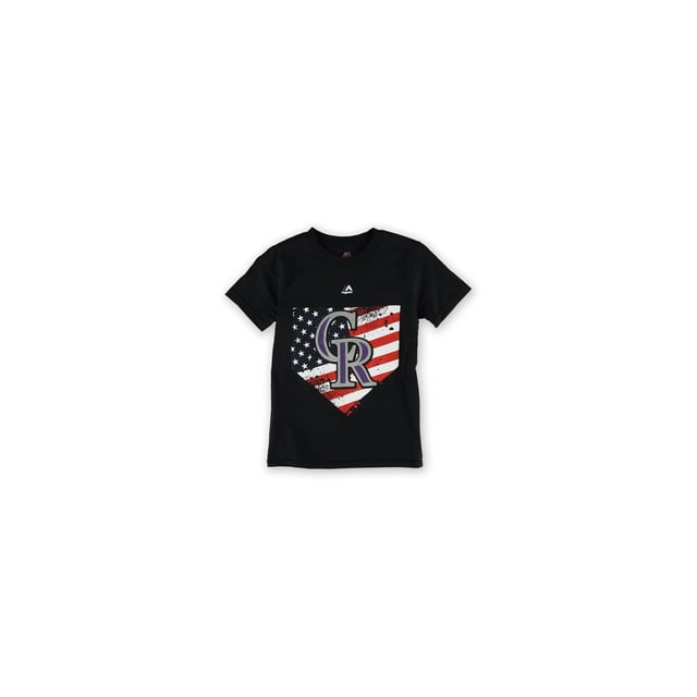 Camiseta Gráfica Majestic Boys Patriotic Home Plate Negro S (8)