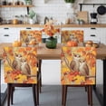 thumbnail image 3 of Fall Chair Covers Set of 4 Yellow Maple Leaves Owls Branch Fruits Chair Back Covers Stretch Removable Washable Slipcovers Protector for Dining Room Kitchen Party Decor, 3 of 5