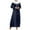Dark Blue, variant on cllios Women's Muslim Maxi Dresses Summer Long Sleeves Prayer Clothes Zipper Ladies Conservative Robe Dress