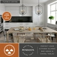 thumbnail image 3 of Riley 4 Light Black and Satin Brass Contemporary Geometric Cage Pendant Light, 3 of 14