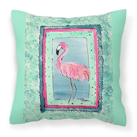 Carolines Treasures 8107-BPW1414 Bird - Flamingo Fabric Decorative Pillow, 14Hx14W, multicolor