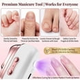 thumbnail image 2 of 4-in-1 Automatic Electric Nail Clipper & Trimmer, 3-Speed Rechargeable Nail File for Seniors & Kids, Portable Toenail Clipper with LED Light, 2 of 8