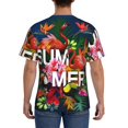 thumbnail image 2 of Rocae Summer Birds and Flowers for Men's Moisture-Wicking Crew Tee - T-Shirt for Sports, Outdoor Activities, and Casual WearMedium, 2 of 9