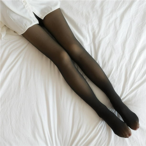 VONKY Women Winter Tights Pantyhose Leggings 220G Fleece Lined Brown  Translucent Black Translucent 300G Fleece Lined