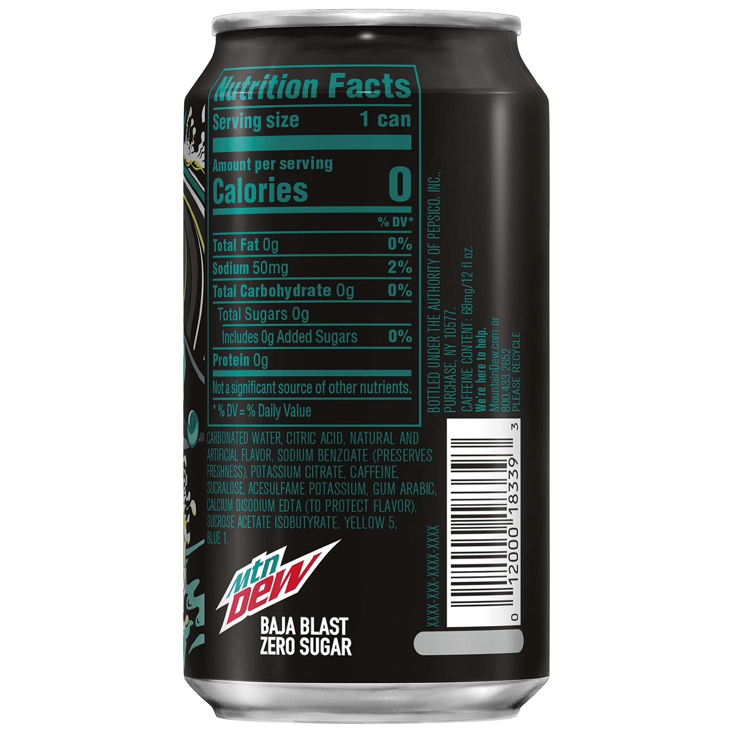 Mountain Dew Baja Blast Zero Sugar 12Oz 12Pk