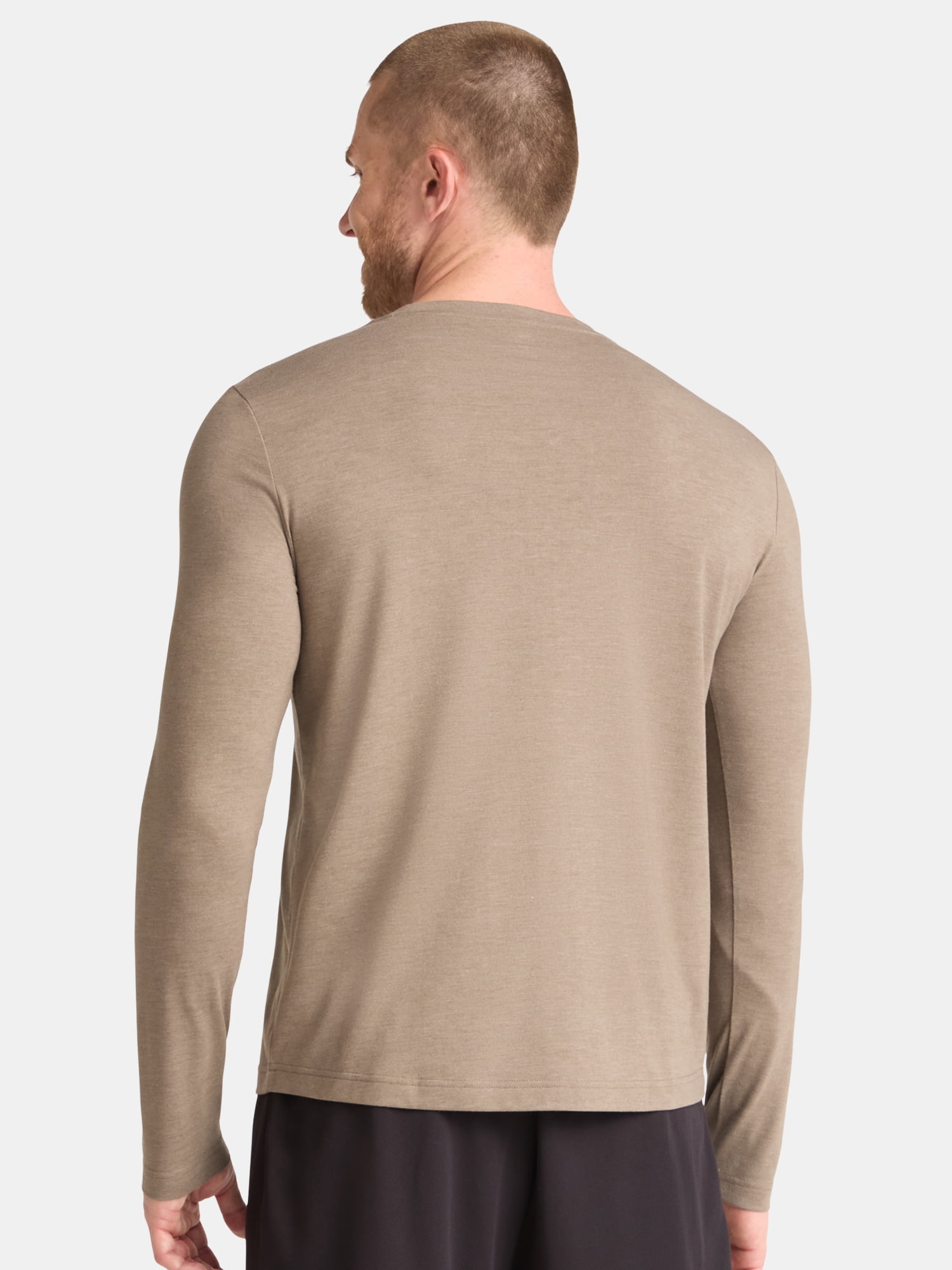 Athletic Works Men's and Big & Tall Men's Tri-Blend Tee with Long Sleeves, Sizes XS-4XLT