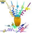 thumbnail image 4 of Pajitas de plástico reutilizables de Anime para niños, pajitas de decoración para fiesta de cumpleaños, batidos, bebidas heladas, suministros para fiesta de boda, 1/5/10 piezas, 4 of 5