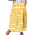 thumbnail image 2 of WXLWZYWL Women's Linen Maxi Skirt with Pockets - Floral Print Casual Elastic Waistband Flared Long Skirt 2024 Fall Fashion, 2 of 5