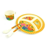 Eco-Friendly Reusable Plant Fiber 4pc Tableware Dinosaur Designs