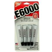 E6000 Clear Permanent Bond Craft Adhesive 4 Tubes - 0.18 oz. Glue