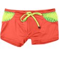 thumbnail image 3 of Mens Low Rise Swim Trunks with Drawstring Stretchy Slim-Fit Swimming Board Shorts Boys Trendy Color-Block Beach Bathing Suit Bottoms Summer, 3 of 3
