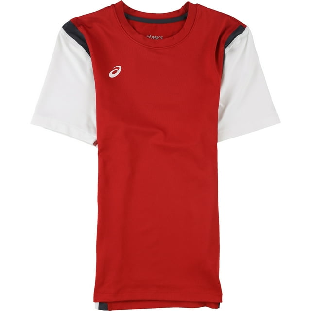 ASICS Men's Enduro Shorts Sleeve Top, Red/White, Medium