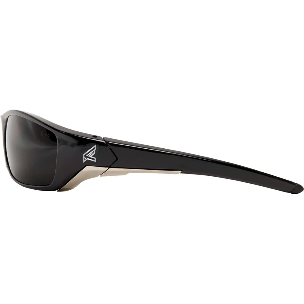 Edge SR116 Reclus Wrap-Around Safety Glasses, Anti-Scratch, Non-Slip, UV 400, Military Grade, ANSI/ISEA & MCEPS Compliant, 5.04" Wide, Black Frame/Smoke Lens