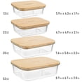 thumbnail image 2 of Set de recipientes de vidrio dokaworld con tapas de bambú x4, 2 of 9