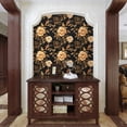 thumbnail image 3 of Vintage Floral Bird Wallpaper Peel and Stick Boho Wallpaper 17.5in x118in Black/Golden Floral Wall Mural Waterproof Self-Adhesive Modern Wall Paper for Bedroom Kitchen Cabinet Drawer Decor, 3 of 16