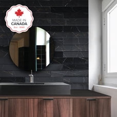 Smart Tiles Peel and Stick Backsplash, 5 Adhesive Tiles, Norway Black, 22.56"x11.57"