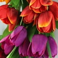 thumbnail image 3 of 3-color Tulip Wreath 20" Summer Wreaths for Outside Wall Window Farmhouse Indoor Outdoor Party Holiday Home Decor, 3 of 5