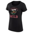 thumbnail image 2 of Women's G-III 4Her by Carl Banks Black Minnesota Wild Super-Slim Fit Lightweight Team Logo Graphic T-Shirt, 2 of 3