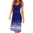 thumbnail image 4 of SMihono Robe Maxi Bohème d'Été pour Femmes Grande Taille Mode pour Femmes à Col Rond Sans Manches Robe Chandail Imprimée Robe de Plage Évasée, 4 of 6
