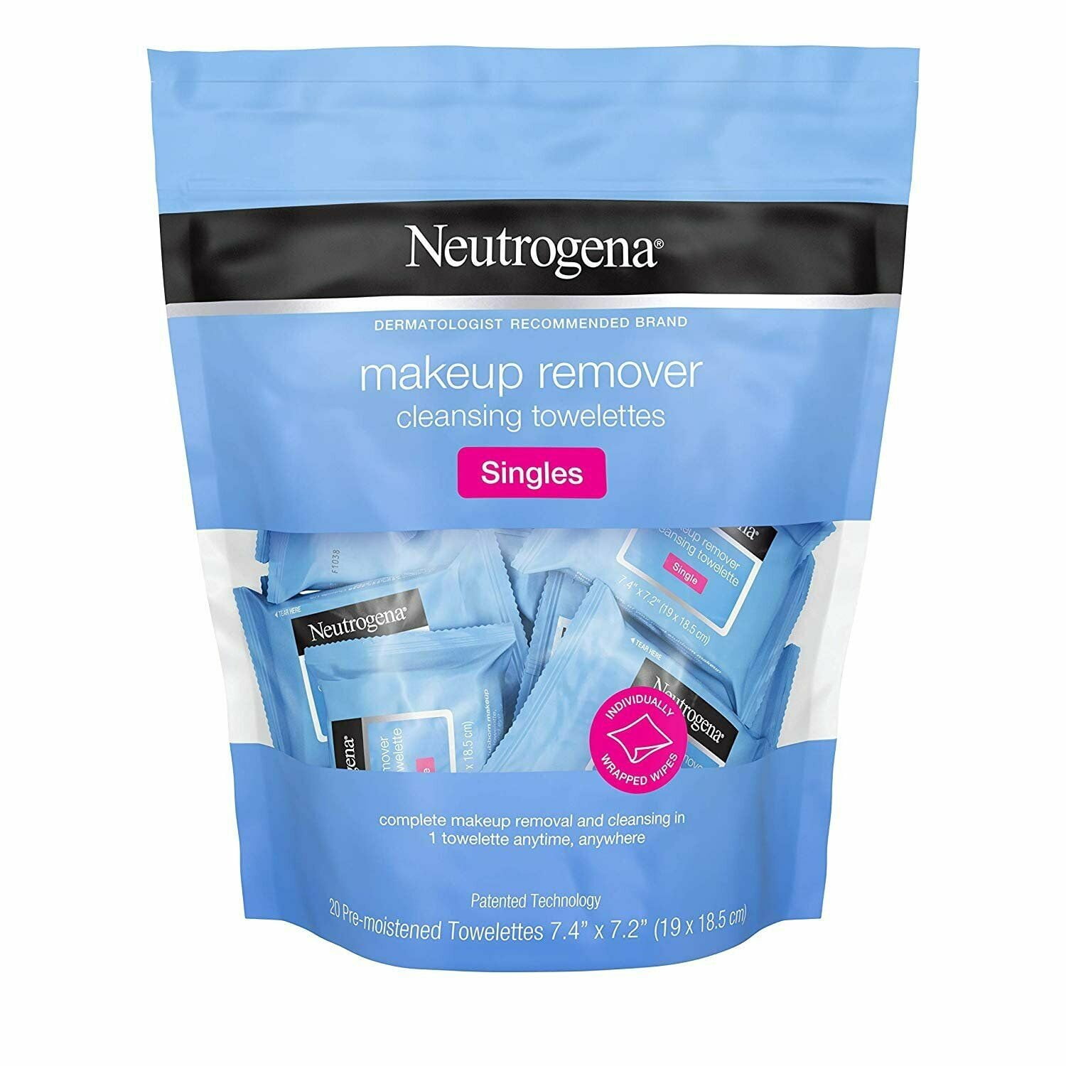 4 Pack - Neutrogena Makeup Remover Wipe Singles, 20 ct