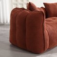 thumbnail image 4 of Chenille Bean Bag Sofa Chair for Adults & Kids, Indoor & Outdoor Lazy Bean Bag Sofa with Pillows & Soft Foam for Living Room, Bedroom, Reading Room & Nursery, 66.14''x33.86''x26.00'', Red +Brown, 4 of 7