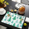 thumbnail image 5 of Merry Christmas Green Tree Linen Placemats 4PCS Heat-resistant Placemats 12 X 18 Inch Seasonal Farmhouse Holiday Rustic Decoration for Kitchen Dining Table,Kitchen Table Mats, 5 of 5