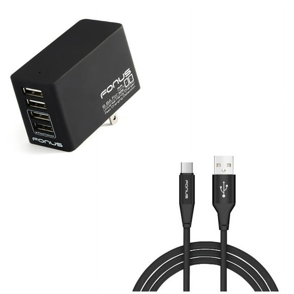 34W Home Charger w Type-C 6ft USB Cable Y1V for Motorola Moto G7 Power Play G6 - Nokia 3.1, 7.1, 8, Plus - OnePlus 5T, 6, 6T, 7 Pro - Razer Phone 2 - RED Hydrogen One