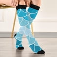 thumbnail image 5 of Coolnut Mermaid Compression Socks, 1 Pack Women Men Long Stocking (20-30mmHg) Travel Knee High Stockings for Athletic Sports,Running,Cycling,Nursing, 5 of 6